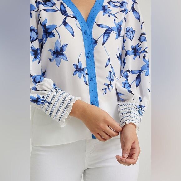 NEW Joseph Ribkoff Floral & Dot Blouse Style 222209 Size 12 - Picture 11 of 14